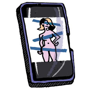 illustratie geen toestemming om naaktfoto's online te plaatsen