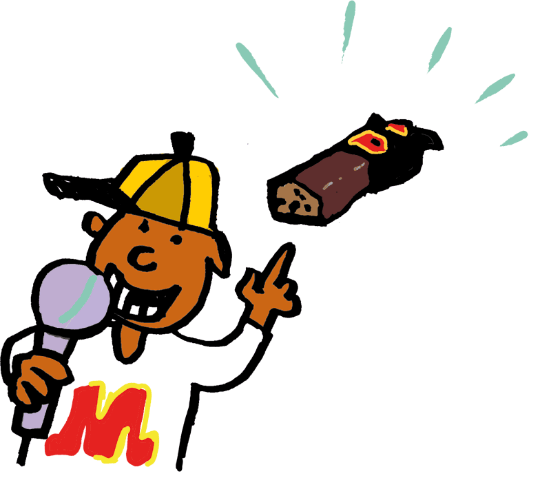 illustratie kidfluencer die reclame maakt voor snoep