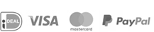 Betaalmogelijkheden: iDeal, Visa, Masterdard, Paypal