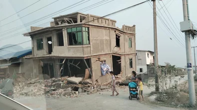 De verwoesting door de aardbeving in Myanmar