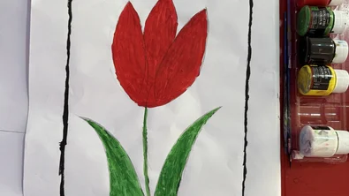 bloem getekend