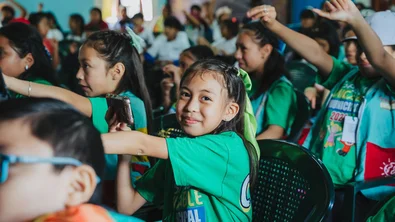 Kinderen in Guatamala doen mee aan de Heroes of the Planet play