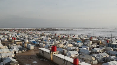 Grote hoeveelheid tenten als opvang in Syrië