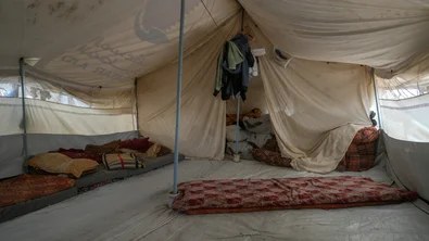 Tent noodopvang bezette Palestijnse gebieden
