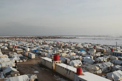 Grote hoeveelheid tenten als opvang in Syrië