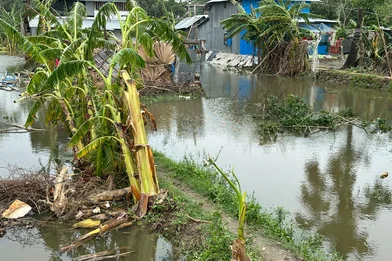Beelden van de zware overstromingen in Bangladesh
