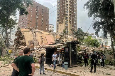 Ingestorte gebouwen in Venezuela door aardbevingen