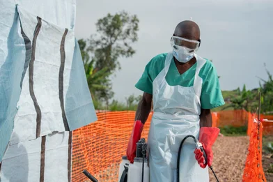 Ebola health worker in DRC