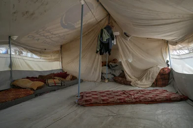 Tent noodopvang bezette Palestijnse gebieden