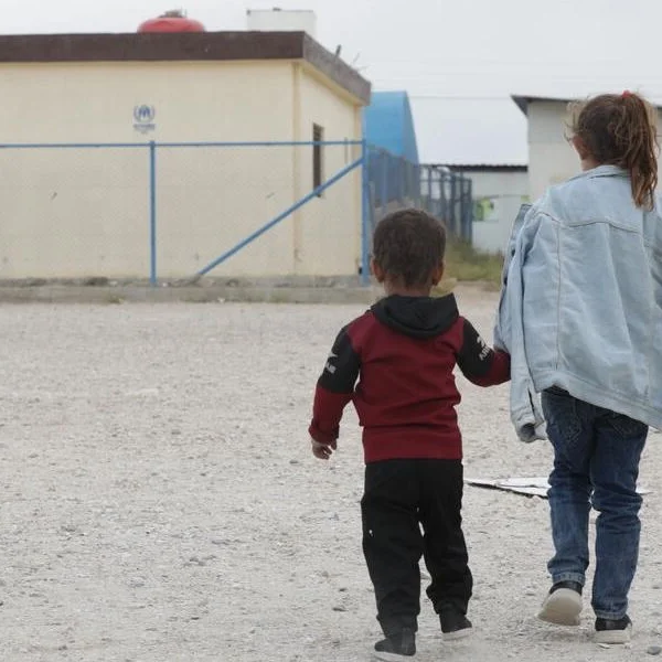 Lebanon children walking hand in hand